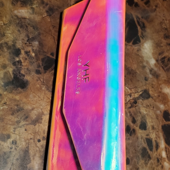 YHF Los Angeles Stephanie Blue Transparent Aviator Sunglasses & Iridescent Case - Picture 12 of 12